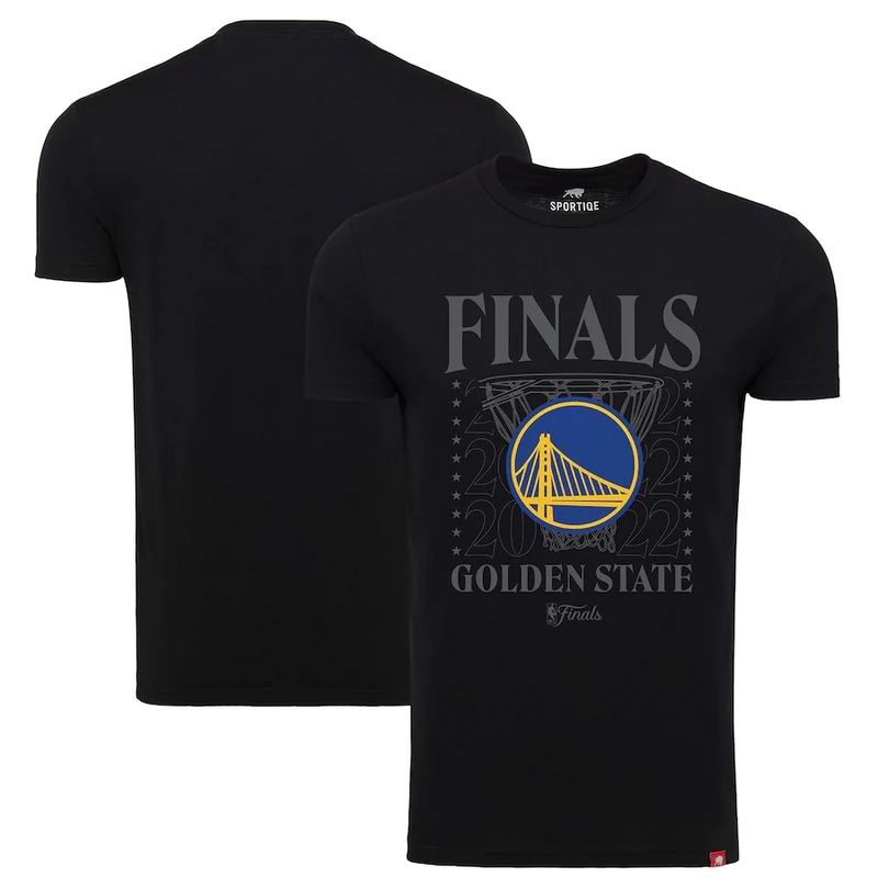 Golden State Warriors Sportiqe 2022 NBA Finals Stacked Hoop T-Shirt - Black_265600